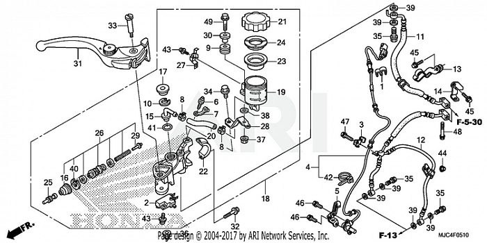 FRONT BRAKE MASTER CYLINDER (CBR600RA)