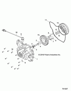 ENGINE, STATOR COVER AND FLYWHEEL - Z19VHA57F2 (701267)