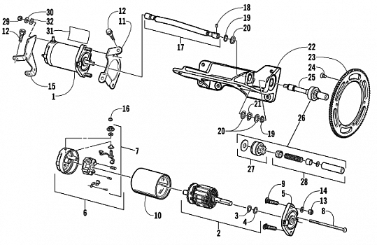 FLEX-DRIVE STARTER MOTOR ASSEMBLY