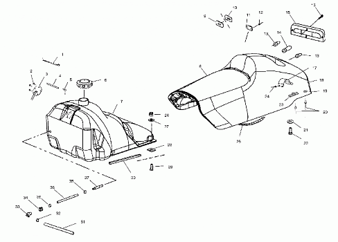 SEAT and GAS TANK - S02ND4BS (4970417041A004)