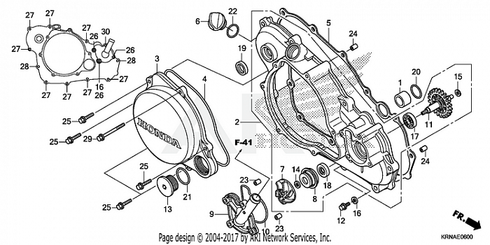 RIGHT CRANKCASE COVER + WATER PUMP