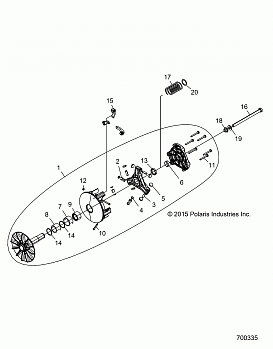 DRIVE TRAIN, PRIMARY CLUTCH - Z18VBE99BW (700335)