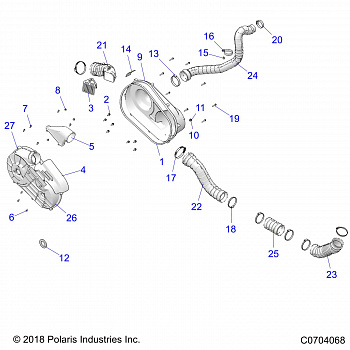DRIVE TRAIN, CLUTCH COVER AND DUCTING - G21G4P99AM/BM (C0704068)