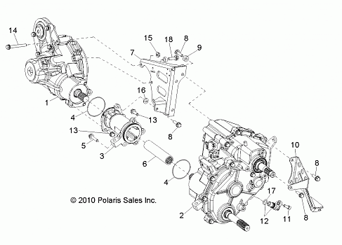 DRIVE TRAIN, GEARCASE, CARRIER MOUNTING (Built 5/17/10 and After) - R10XH76AA (49RGRTRANSMTG1332919)