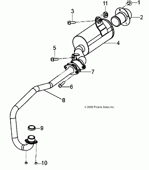 ENGINE, EXHAUST - A11FA09AA (49ATVEXHAUST07SPRT90)