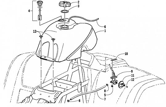 GAS TANK ASSEMBLY (VIN E21T325087 and Up)