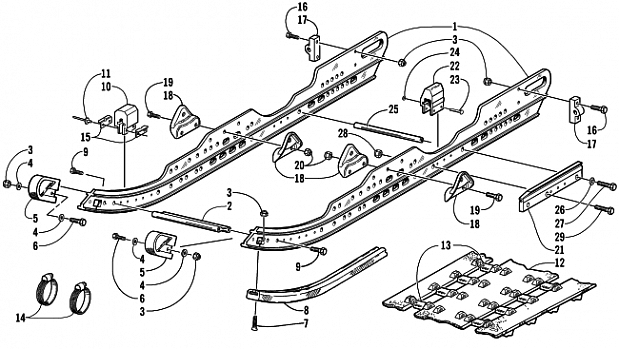 SLIDE RAIL AND TRACK ASSEMBLY (LE)