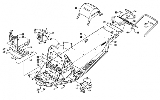 CHASSIS, REAR BUMPER, AND SNOWFLAP ASSEMBLY