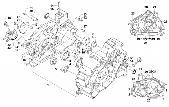 CRANKCASE ASSEMBLY (VIN: 4UF07ATV47T237701 up to 4UF07ATV97T270001)