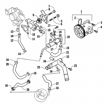 WATER PUMP AND THERMOSTAT ASSEMBLIES
