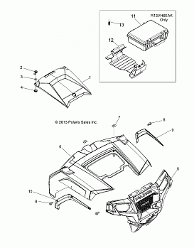 BODY, HOOD and FRONT BODY WORK - Z14VH57AD/6EAI/EAW (49RGRHOOD14RZR570)