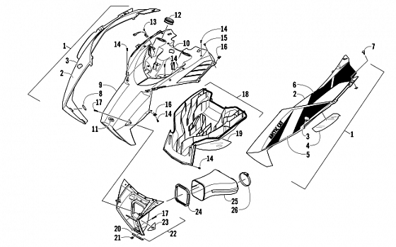 HOOD AND AIR INTAKE ASSEMBLY