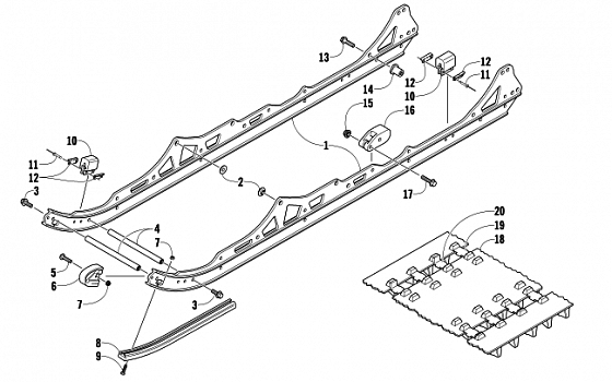 SLIDE RAIL AND TRACK ASSEMBLY