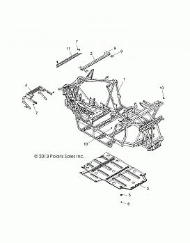 CHASSIS, MAIN FRAME and SKID PLATE - Z14VH57AD/6EAI/6EAW (49RGRFRAME14RZR570)