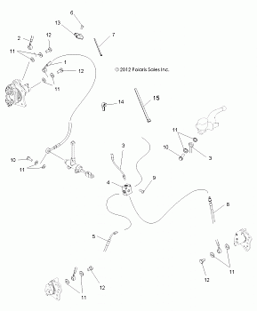 BRAKES, BRAKE LINES - A13MH50TD (49ATVBRAKELINE13SP500TR)