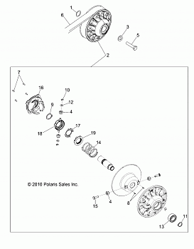 DRIVE TRAIN, SECONDARY CLUTCH - Z14JT87AD/9EAO/9EAOL/9EAL (49RGRCLUTCHDVN11RZR875)