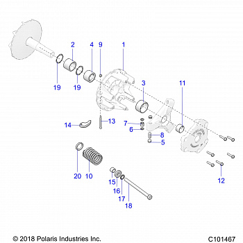 DRIVE TRAIN, PRIMARY CLUTCH - A20SYE95AD/CAD (C101467)