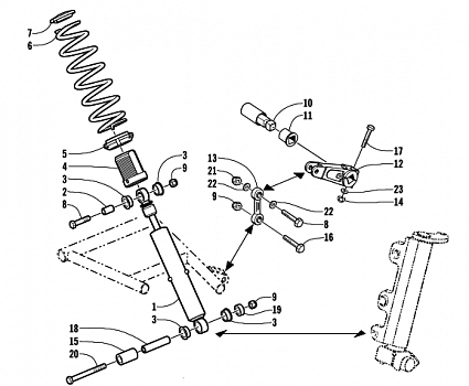 SHOCK ABSORBER AND SWAY BAR ASSEMBLY