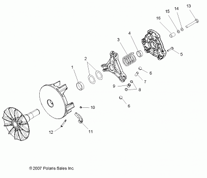 DRIVE TRAIN, PRIMARY CLUTCH - R09HH50AG/AR (49RGRCLUTCHDRV08500EFI)