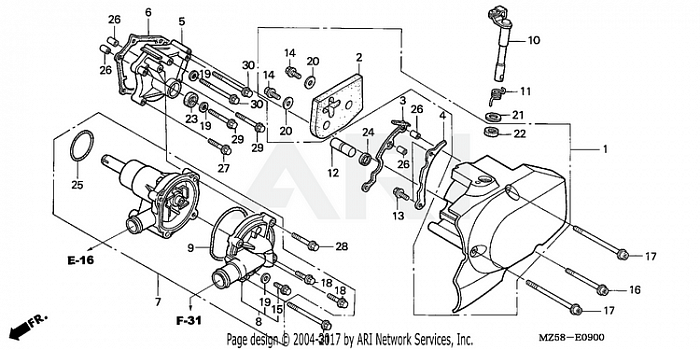 WATER PUMP + LEFT CRANKCASE COVER