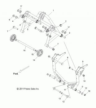 SUSPENSION, CRANK ASM., REAR - S14BR8GSA/GSL (49SNOWSUSPCRANK12800)