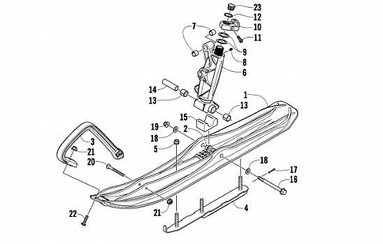 SKI AND SPINDLE ASSEMBLY