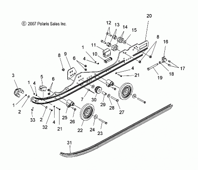 SUSPENSION, RAIL MOUNTING - S08NB3AS (49SNOWSUSPRAIL08340)