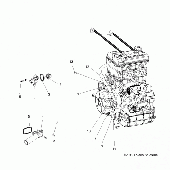 ENGINE, COOLING, THERMOSTAT and BYPASS - R14WH88A/9EA ALL OPTIONS (49RGRTHERMO13900XP)