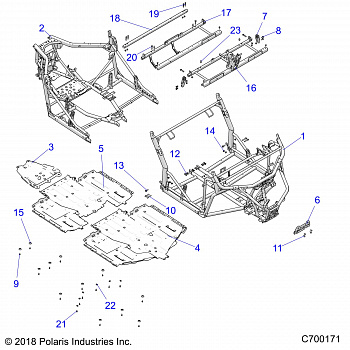 CHASSIS, MAIN FRAME AND SKID PLATES - G21G4P99AM/BM (C700171)