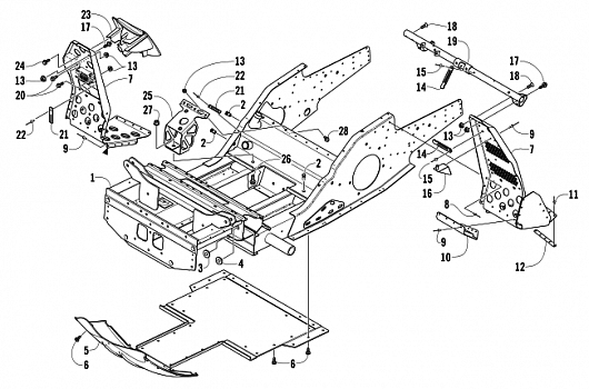 FRONT FRAME AND FOOTREST ASSEMBLY