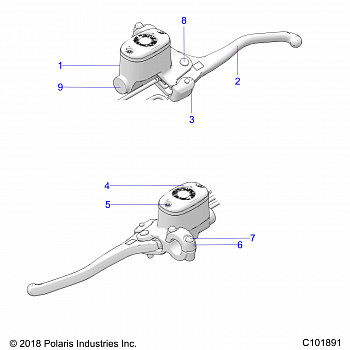 BRAKES, FRONT BRAKE LEVER and MASTER CYLINDER - A19SJS57CH