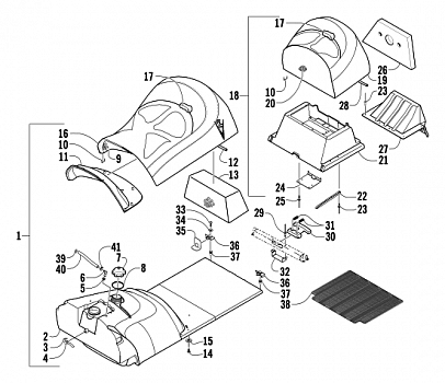 GAS TANK AND SEAT ASSEMBLY