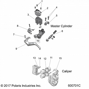 BRAKES, CALIPER AND MASTER CYLINDER ASM. - S19FJB8/FJE8/FJP8 ALL OPTIONS (600701C)
