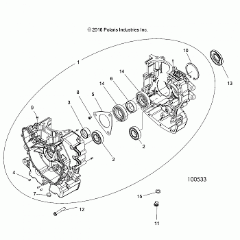 ENGINE, CRANKCASE - A18DAA57F5 (100533)