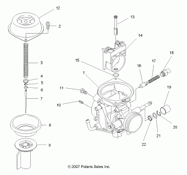 ENGINE, CARBURETOR, UPPER - A13MH50TD (49ATVCARBUPPER08SP500)