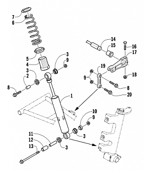 SHOCK ABSORBER AND SWAY BAR ASSEMBLY