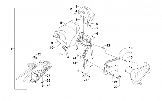 PASSENGER SEAT AND RELATED PARTS