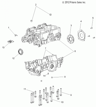 ENGINE, CRANKCASE - S14BR8GSA/GSL (49SNOWCRANKCASE138LE)