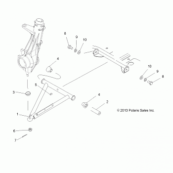 SUSPENSION, A-ARM and STRUT MOUNTING - A13MB46TH  (49ATVAARM13SP500)