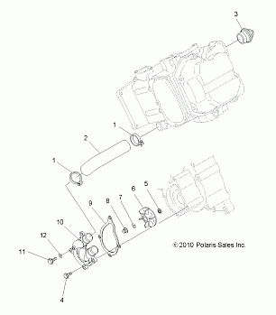 ENGINE, WATER PUMP - A11MB46FZ (49ATVWATERPUMP10SP500)