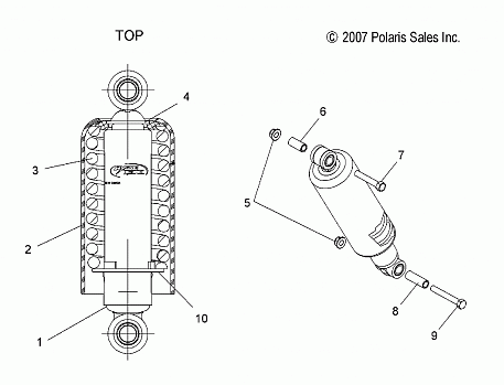 SUSPENSION, SHOCK, FRONT TRACK (7043328) - S10PT7FSL/FSM/FEL (49SNOWSHOCKFRONT7043328)