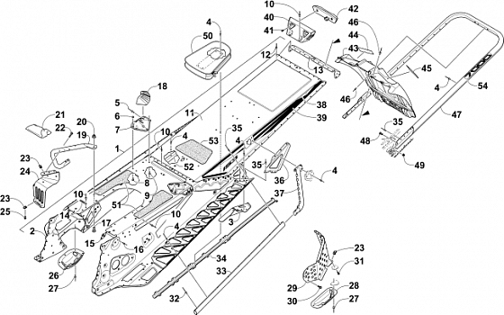 TUNNEL, REAR BUMPER, AND SNOWFLAP ASSEMBLY