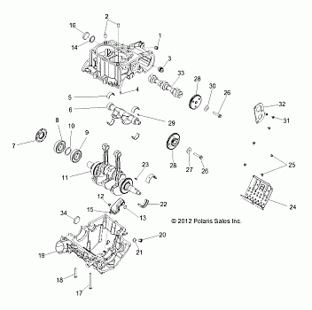 ENGINE, CRANKCASE and CRANKSHAFT - R13XE76AD/EAI (49RGRCRANKCASE13RZR4)