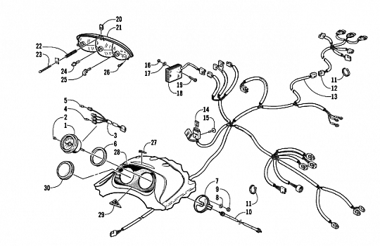 HEADLIGHT, INSTRUMENTS, AND WIRING ASSEMBLIES