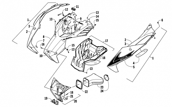 HOOD AND AIR INTAKE ASSEMBLY