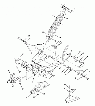 Swing Arm Weldment and Rear Shock Assembly (4917721772021A)