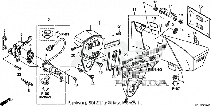 SIDE COVER + TOOLS + COMBINATION SWITCH