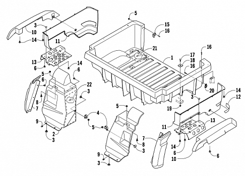 REAR BODY PANEL AND CARGO BOX ASSEMBLY