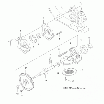 ENGINE, OIL PUMP - A13MH50TD (49ATVOILPUMP13HAWK)