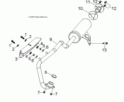 ENGINE, EXHAUST - A09KA05AB/AD (49ATVEXHAUST07PRED50)